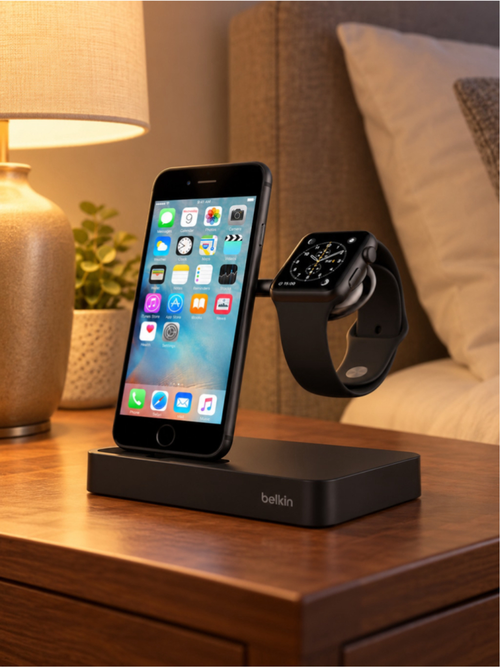 Belkin F8J183 Valet Charge Dock for Apple Watch and iPhone – Black